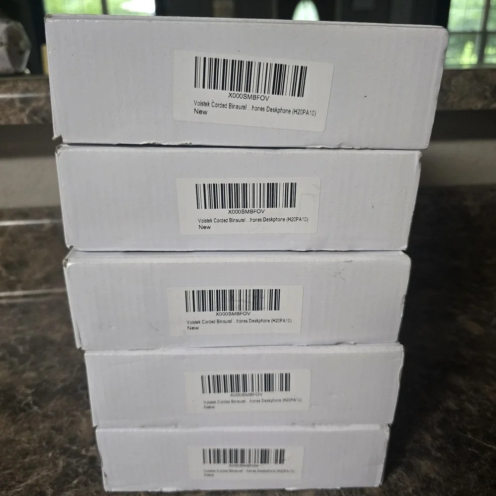 Voistek Corded Binaural Call Center Telephone RJ Headsets H20PA10 Lot Of 5